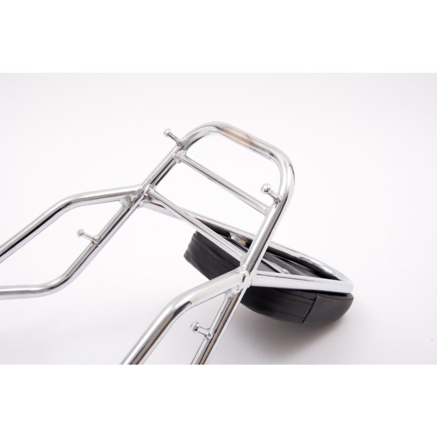 カワサキ W400 W650 W800 バックレスト付 リア キャリア 社外品 メッキ