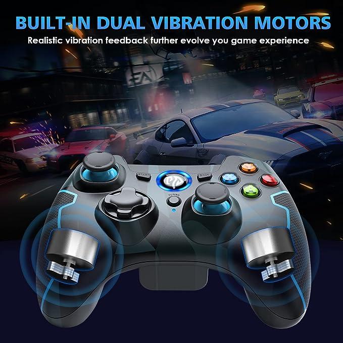 EasySMX Controlador de jogos sem fio para Windows PC/Steam Deck/PS3/Android  TV Box, joystick com vibração dupla plug and play gamepad com 4 teclas  personalizadas, bateria até 14 horas, : : Games e