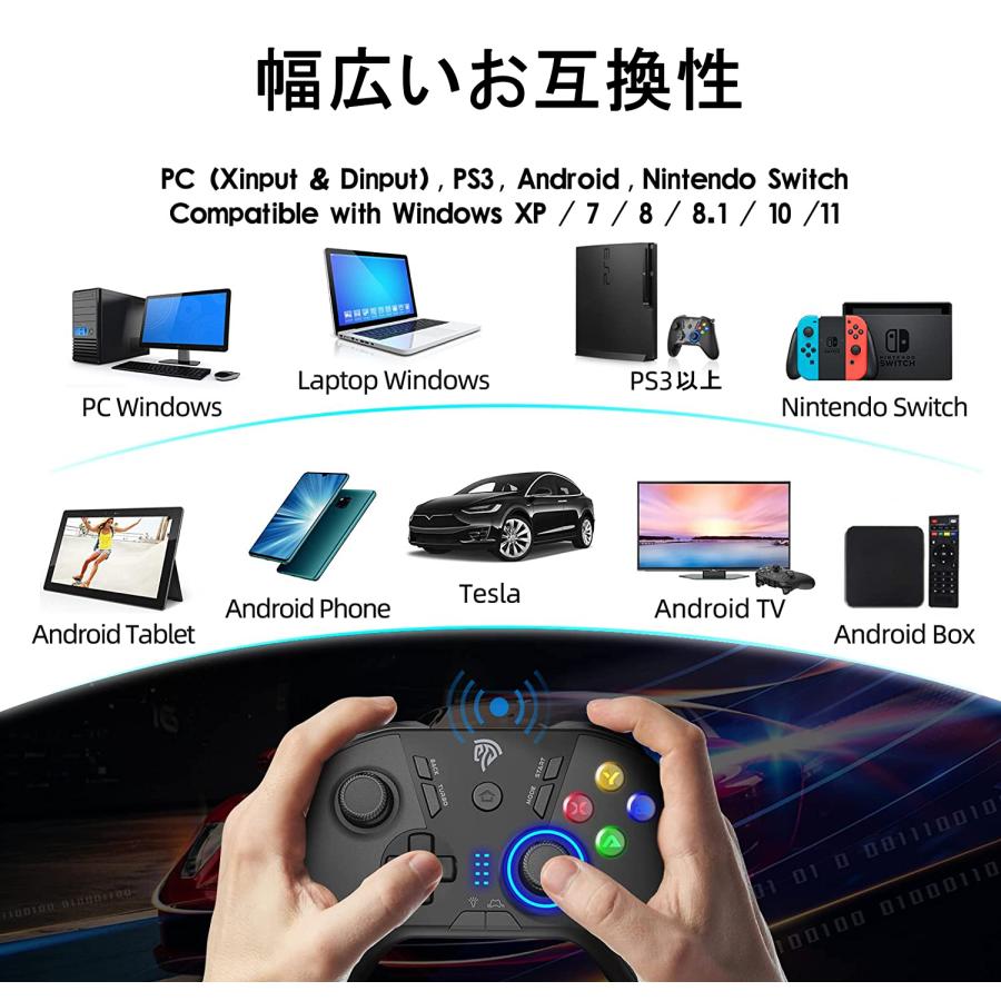 EasySMX PC無線コントローラー PCゲームパッド【国内正規代理品、安心一年間保証付き】PC/Switch/Steam deck/PS3 ...