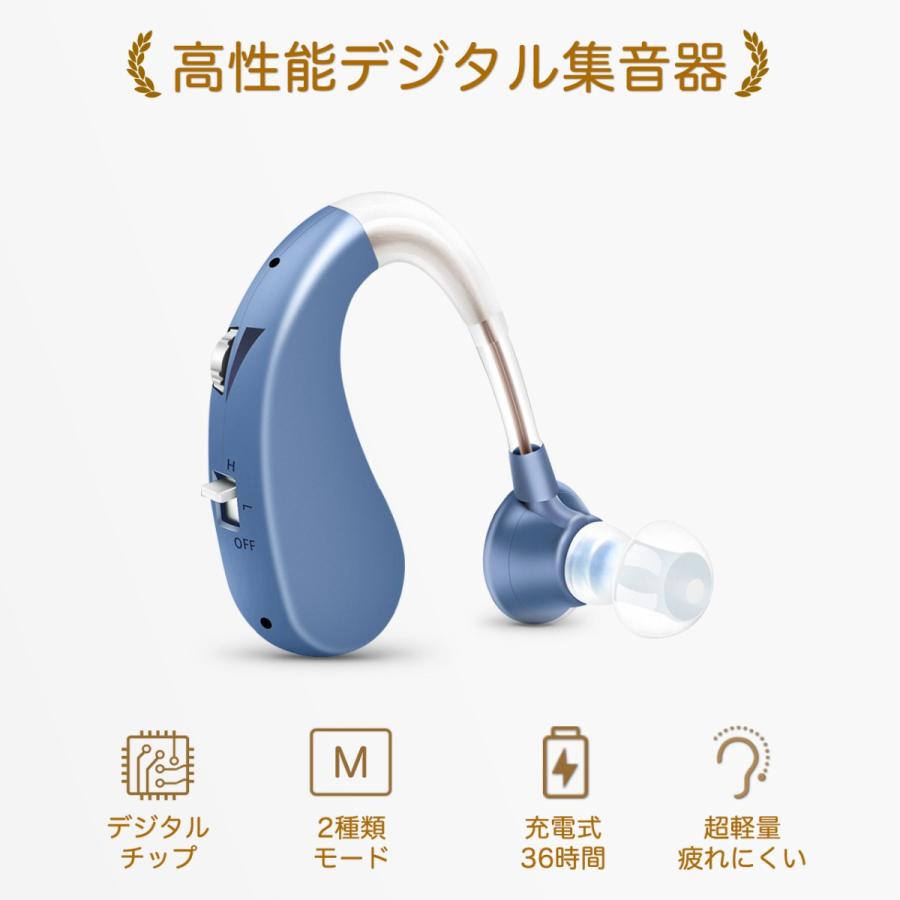集音器【国内正規品】充電式 軽量 左右両用耳掛けタイプ 日本語