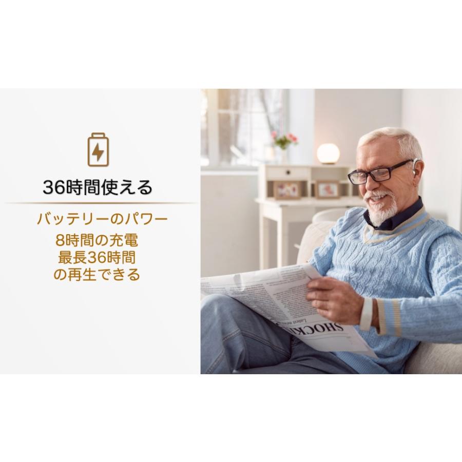 2024年モデル集音器【国内正規品】充電式 軽量 左右両用耳掛けタイプ 日本語取扱説明書付き 両親 高齢者用 (シャンパン)｜xdesign｜04