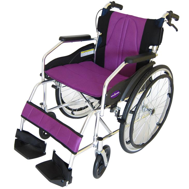 車椅子 車いす 車イス 軽量 コンパクト 自走式 チャップス パープル A101-APP カドクラ Lサイズ｜xenashopping｜04