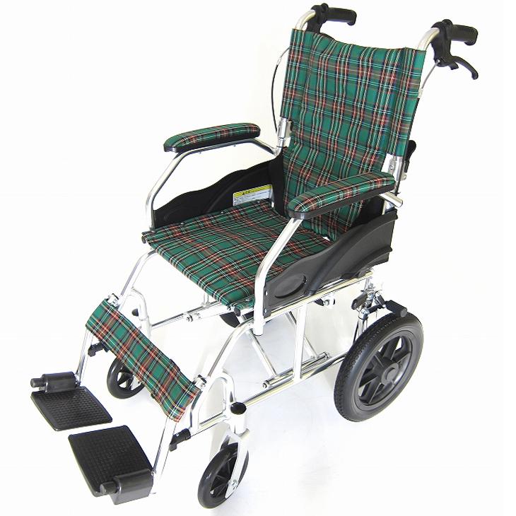 車椅子 車いす 車イス 軽量 コンパクト 介助式 クラウド グリーン A604-AC カドクラ Mサイズ_2