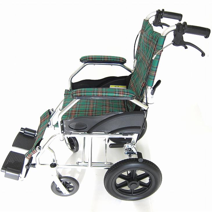 車椅子 車いす 車イス 軽量 コンパクト 介助式 クラウド グリーン A604-AC カドクラ Mサイズ_3