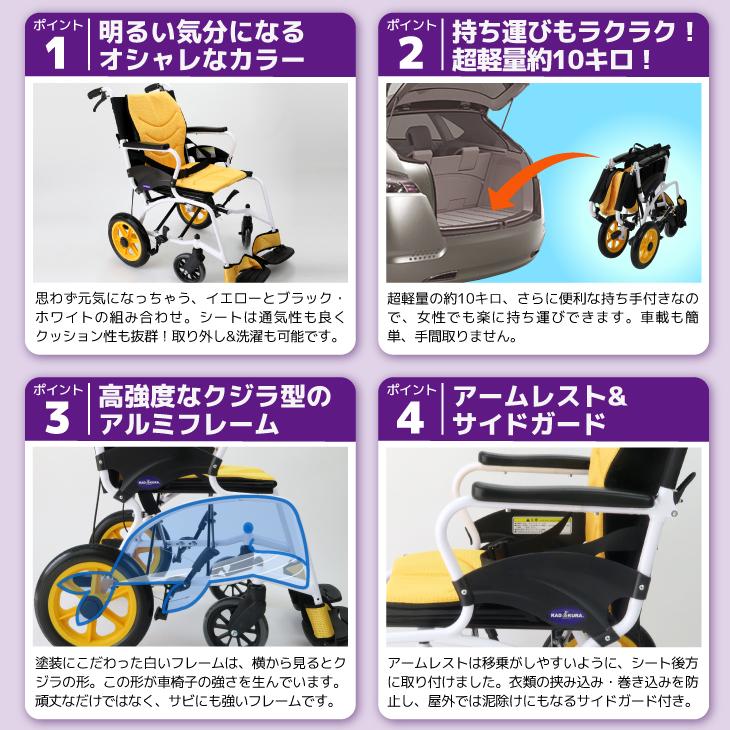 カドクラ アウトレット 車椅子 車いす 車イス 軽量 コンパクト