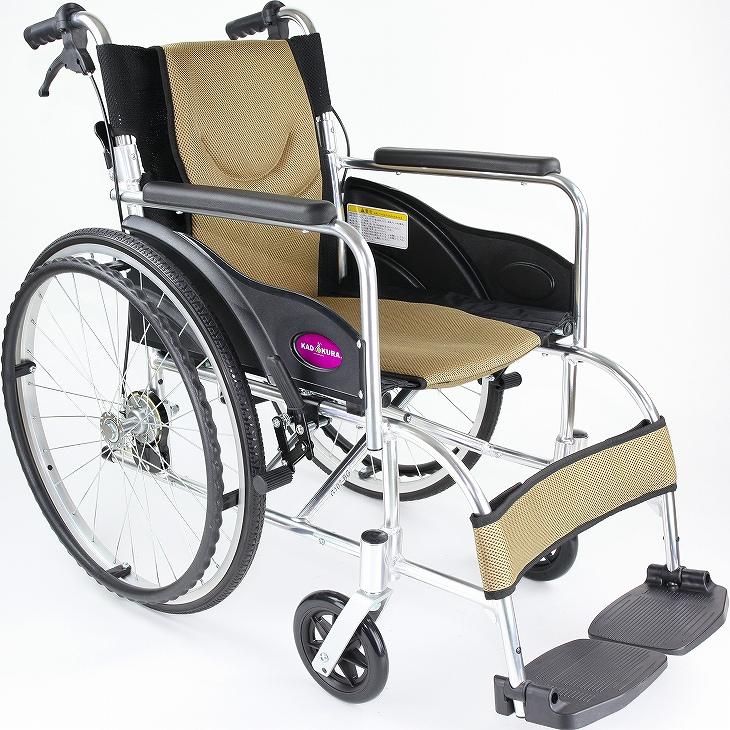 車椅子 車いす 車イス 軽量 コンパクト 自走式 禅 ゴールド G102-BG カドクラ Mサイズ｜xenashopping｜04