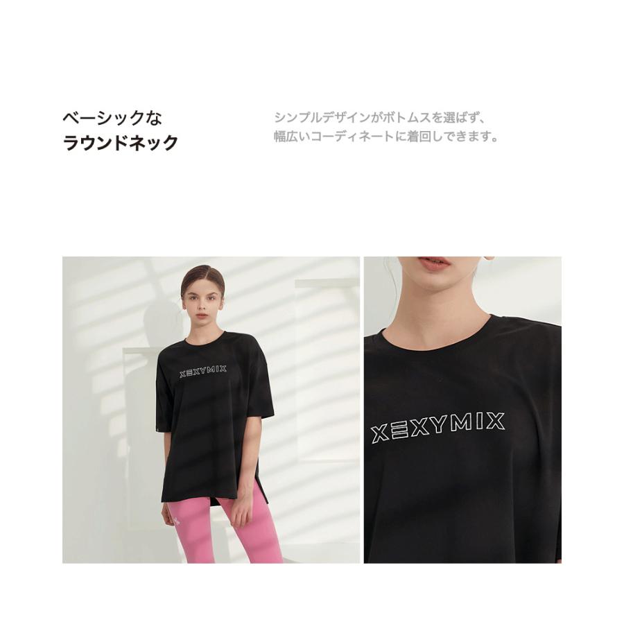 XEXYMIX ゼクシィミックス ゼクシーミックス 半袖 Tシャツ ヨガトップス ヨガウェア トップス オーバーフィット xa5320f｜xexymix｜05