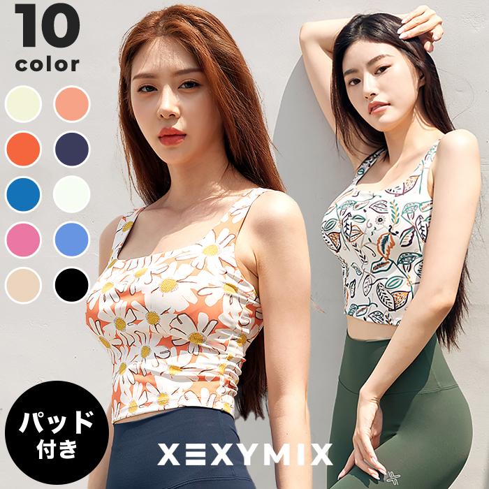 超安い Xexymix ゼクシィミックス ゼクシーミックス 花柄 フラワー ブラトップ ブラカップ パッド 付き トップス ヨガトップス ヨガウェア Xt4323f