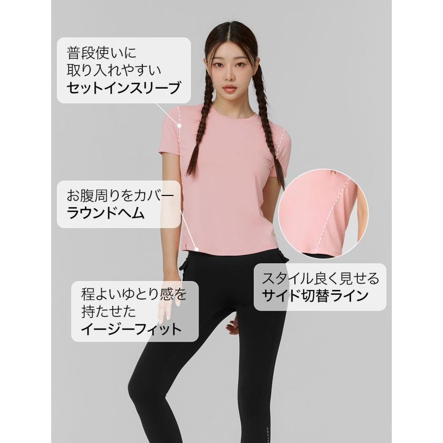 ヨガウェア トップス ピラティスウェア 半袖 Tシャツ ゼクシィミックス