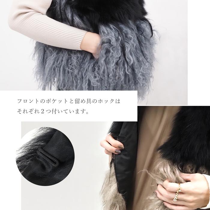 ラムベスト 毛皮 ノースリーブ 人気 リアルファー ジレ 毛皮 フォックス / ラム FOX LAMB ベスト