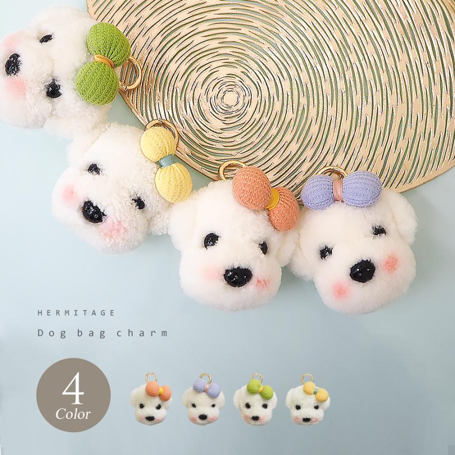 紅ほっぺ プードル バックチャーム キーホルダー リボン付き ぬいぐるみ 犬 ふわふわ キーリング トイプー型 顔 dog ボア 可愛い かわいい プレゼント 爆買 | 