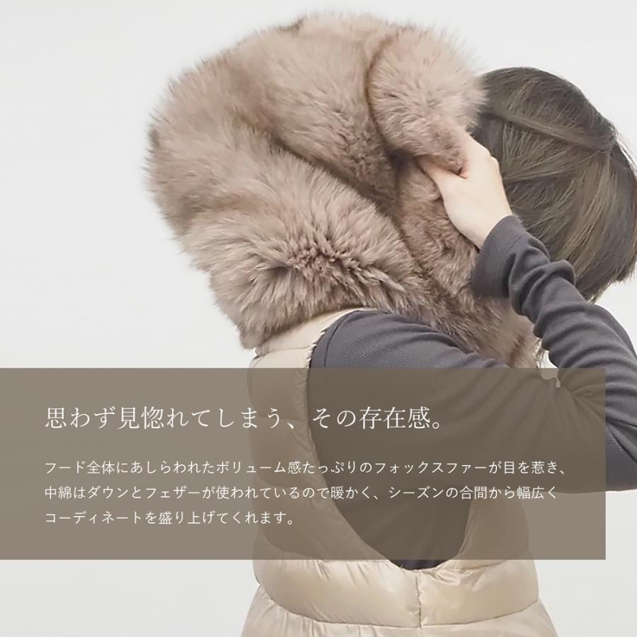 ダウン ベスト フード フォックス リアルファー 羽織り ミドル丈 ダウン ベスト フード フォックス リアルファー 羽織り ミドル丈