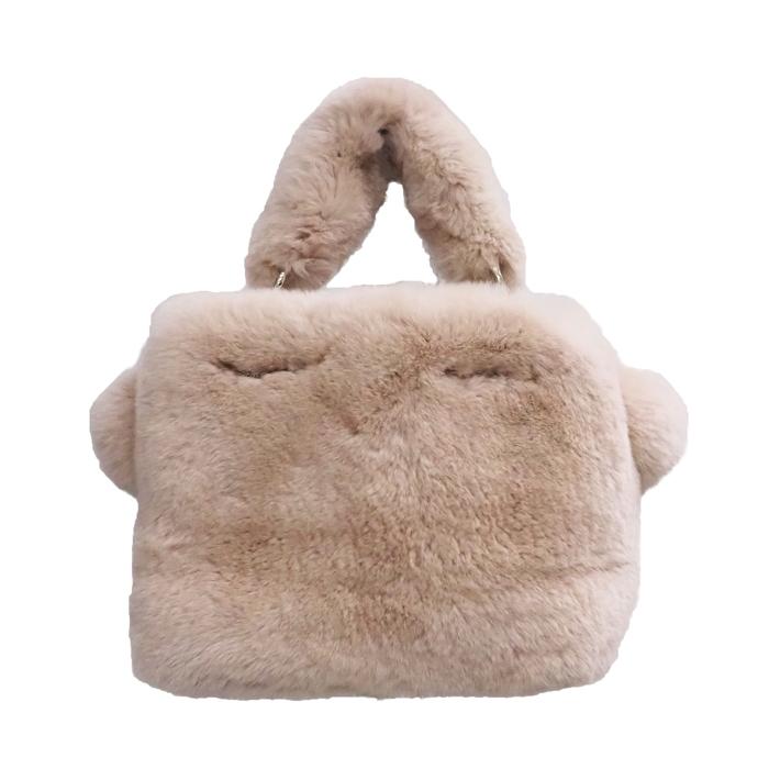 レッキス リアルファー ミニ ハンドバッグ 2WAY BAG ラビット 毛皮