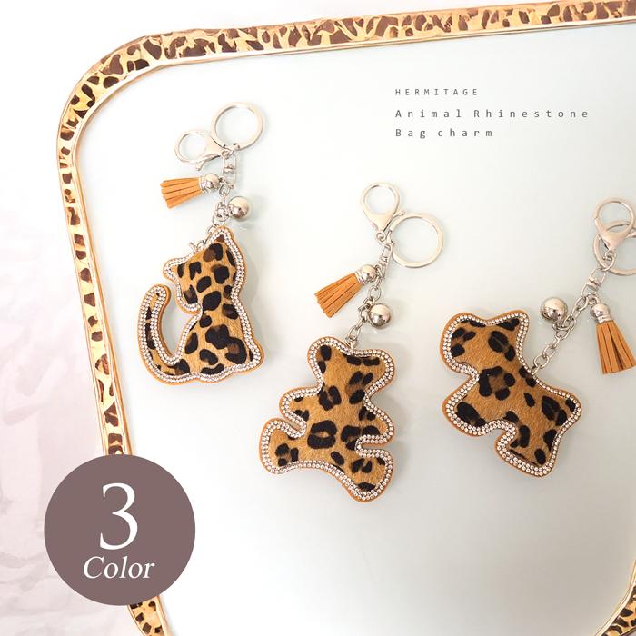 バッグチャーム キーホルダー ヒョウ柄 レオパード アニマル 豹