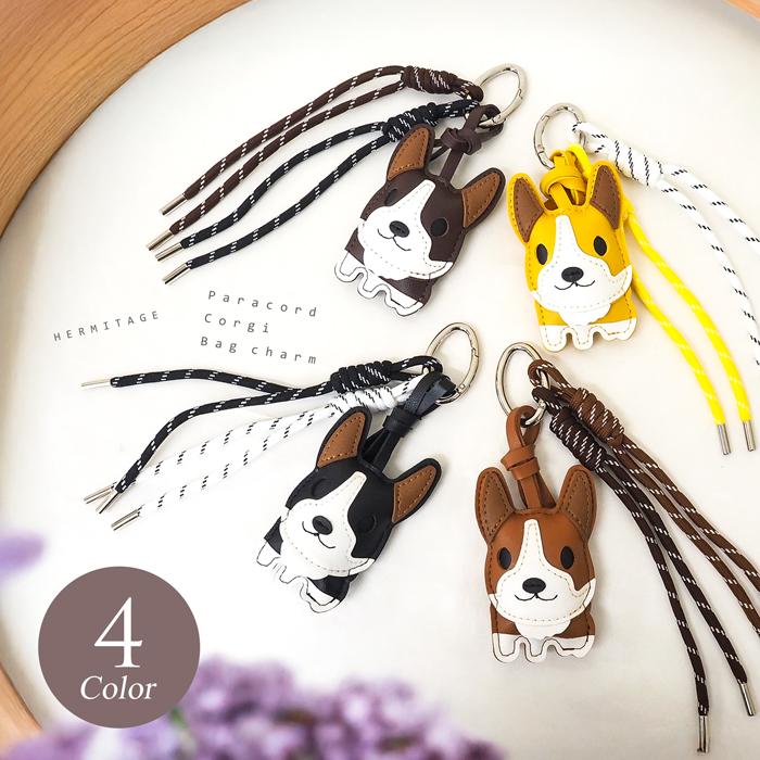 パラコード ジャラジャラ コーギー 犬 DOG ドッグ カラビナ BAG 飾り