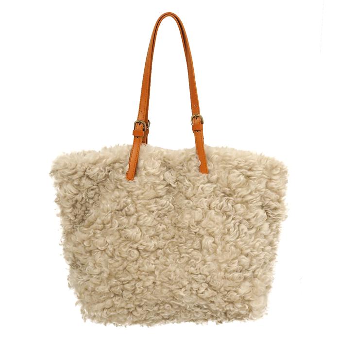 エコファー BIG ショルダー トートバッグ ラム ファーバッグ BAG 