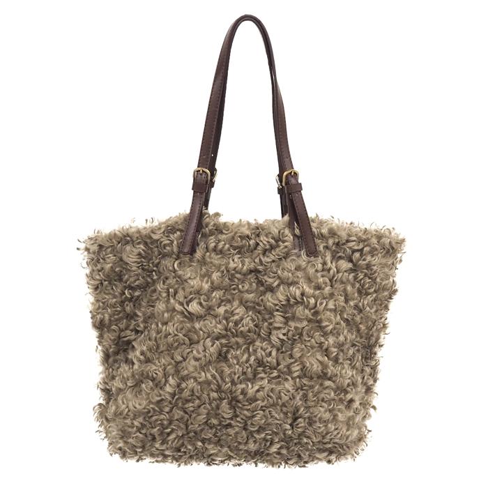 エコファー BIG ショルダー トートバッグ ラム ファーバッグ BAG 
