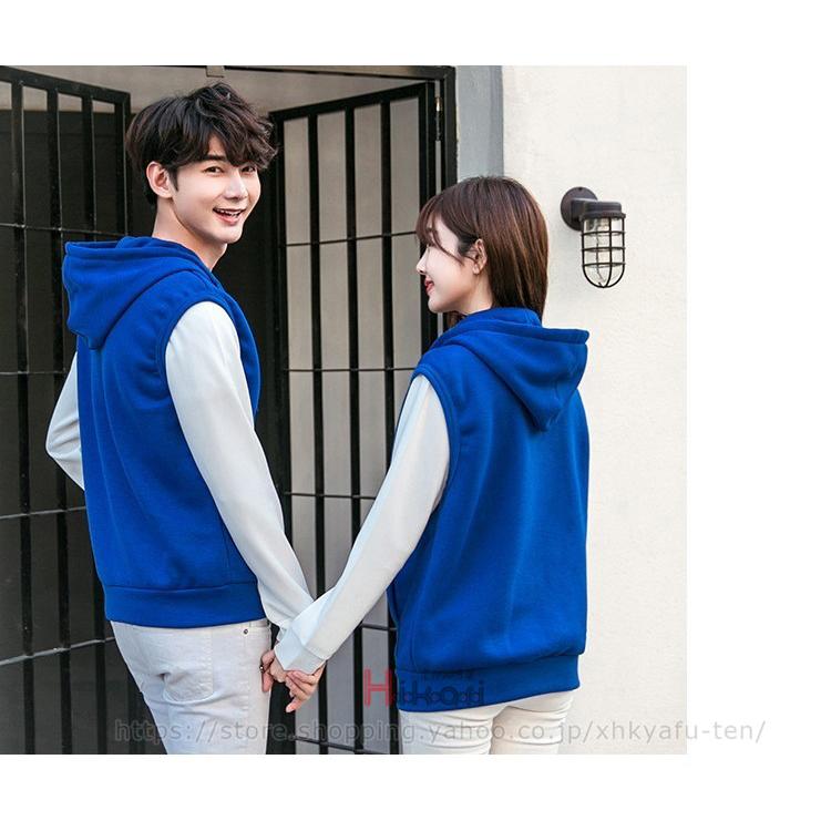 ノースリーブパーカー メンズ レディース ジップアップパーカー 秋物 無地 パーカー トップス 袖なし カップル Xhk Xhkヤフー店 通販 Yahoo ショッピング