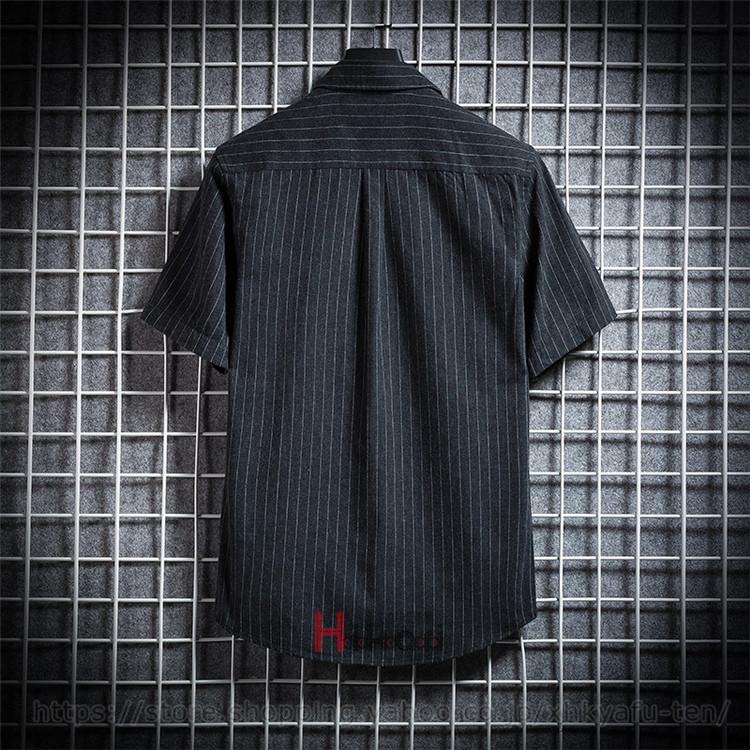 ストライプシャツ 半袖シャツ 40代 50代 カジュアルシャツ スリム ファッション プレゼント メンズ 夏物 父の日 細身 小物などお買い得な福袋 メンズ