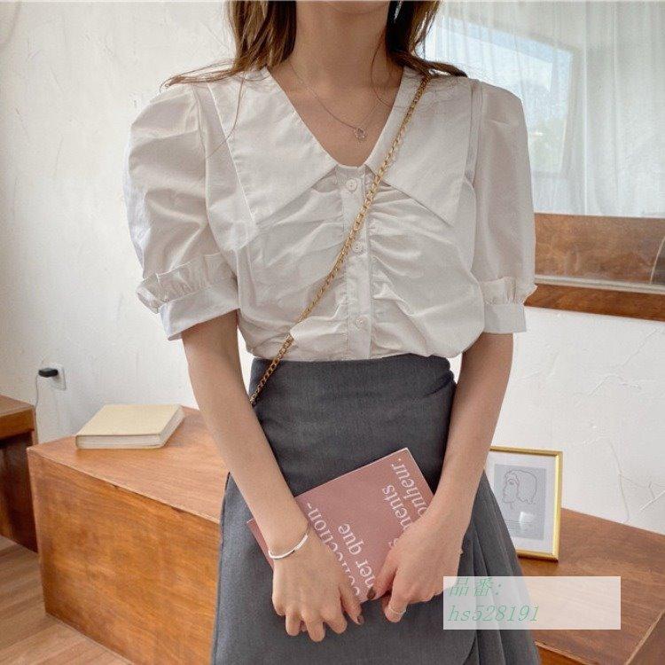 夏 韓国風 韓風 スタイル 少数 白い シャツ 可愛い 木材 シャツ ショート フランス語 コート レディース 代 30代 40代 Hs 奇跡の花 通販 Yahoo ショッピング