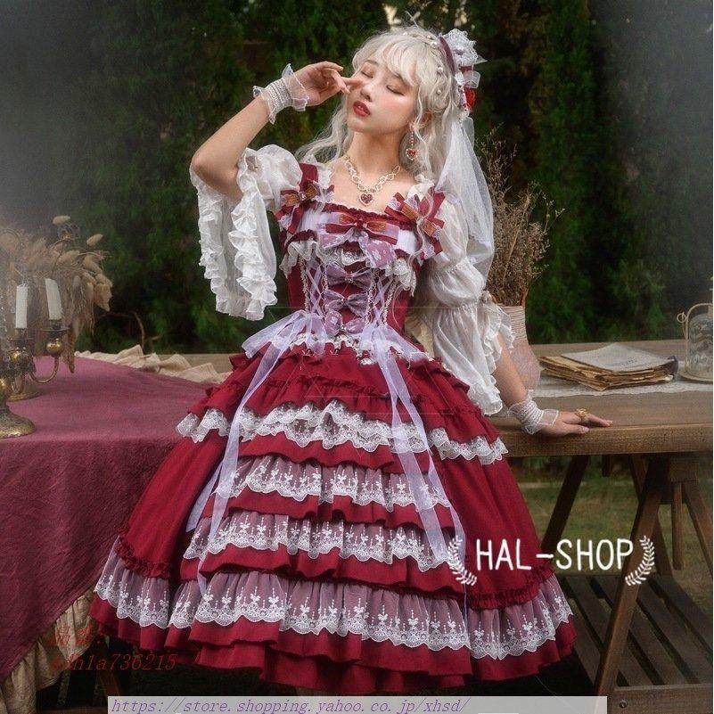 送料込み ゴスロリ ワンピース 2way 少女ウェア レース 美人 プリント レディース Md123 二次元衣装 美人 ロリィタ 少女ウェア ロリィタ 萌え萌え キャミソールドレス ダンス衣装 可愛い 人気ブランドの新発売