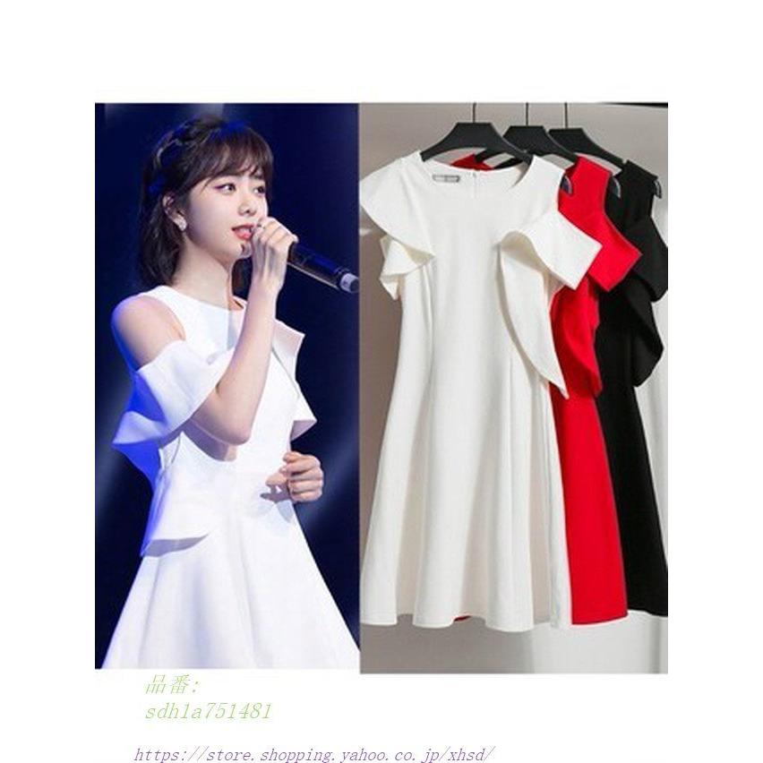 コンサバ ワンピース ミニ丈 変形フリル ショルダーフリル 画像色 春 ランチディナー 夏 デート Aライン 婚活 同窓会 Sdh1a 奇跡の花 通販 Yahoo ショッピング