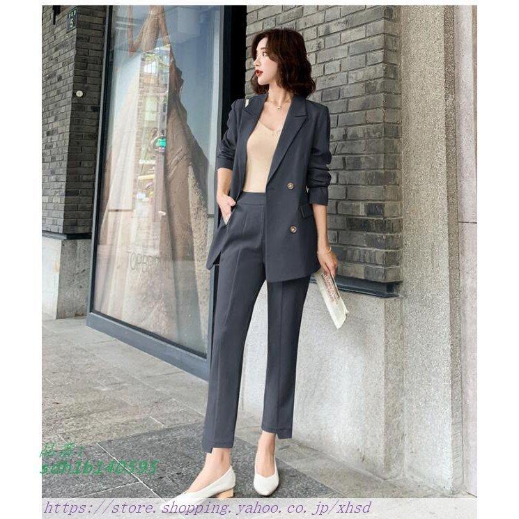 返品送料無料 40代 30代 代 カジュアル スーツジャケット セレモニースーツ パンツスーツ セットアップ レディース 細身シルエット 通勤 卒業式 Ol 入学式 おしゃれ オールインワン サイズ L