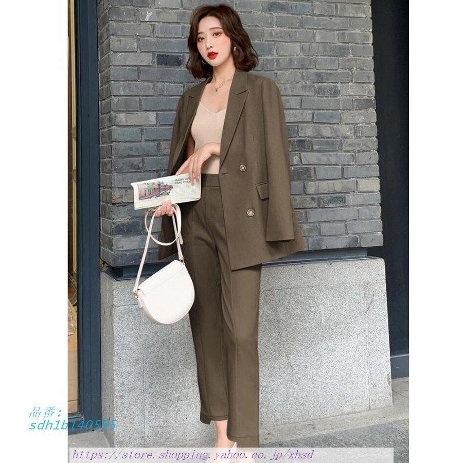 返品送料無料 40代 30代 代 カジュアル スーツジャケット セレモニースーツ パンツスーツ セットアップ レディース 細身シルエット 通勤 卒業式 Ol 入学式 おしゃれ オールインワン サイズ L
