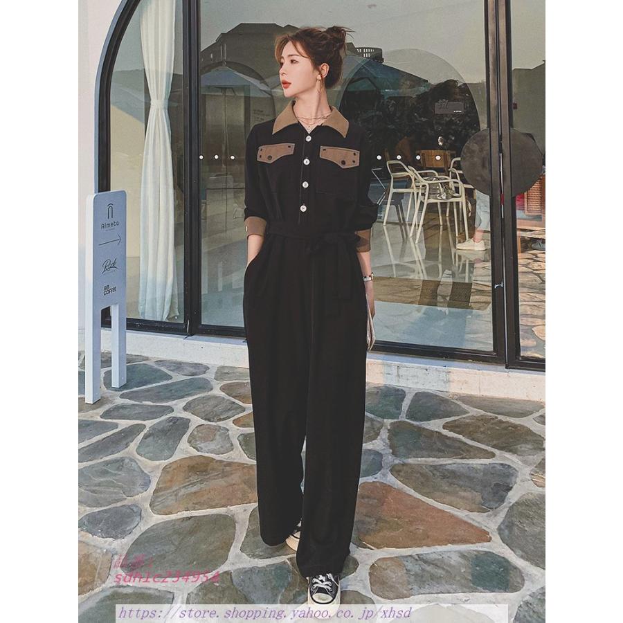 オールインワン レディース 長袖 大人可愛い カジュアル 体型カバー ロング丈 襟付き 大きいサイズ 無地 ゆったり ジャンプスーツ レディース つなぎ 秋冬 オールインワン 使い勝手の良い Www Le Vin Pas A Pas Com