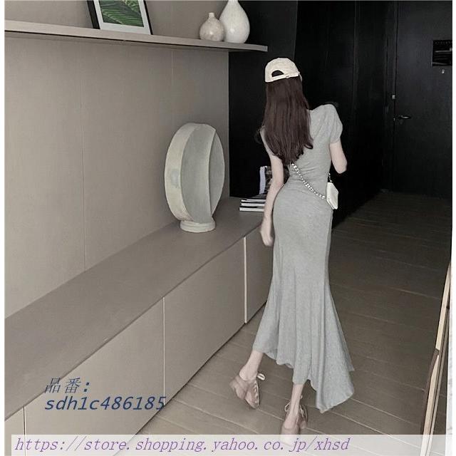 定番の中古商品 ワンピ ロングワンピース ニット 半袖 30代 40代 スリット タイト フブラック 着やせ大人 ロング丈 カジュアル コーデ きれいめ 韓国 ワンピース カラー グレー Creditroyaltyonline Com