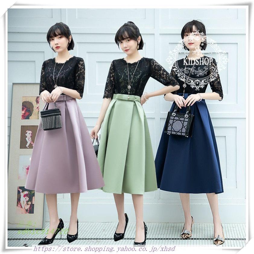 パーティードレス 代 30代 40代 50代 結婚式 ドレス 袖ありフォーマル 服装 二次会 親族 ロワンピース膝丈お呼ばれ 大きいサイズ ワンピース 服 女性 Sdh1c9147 奇跡の花 通販 Yahoo ショッピング