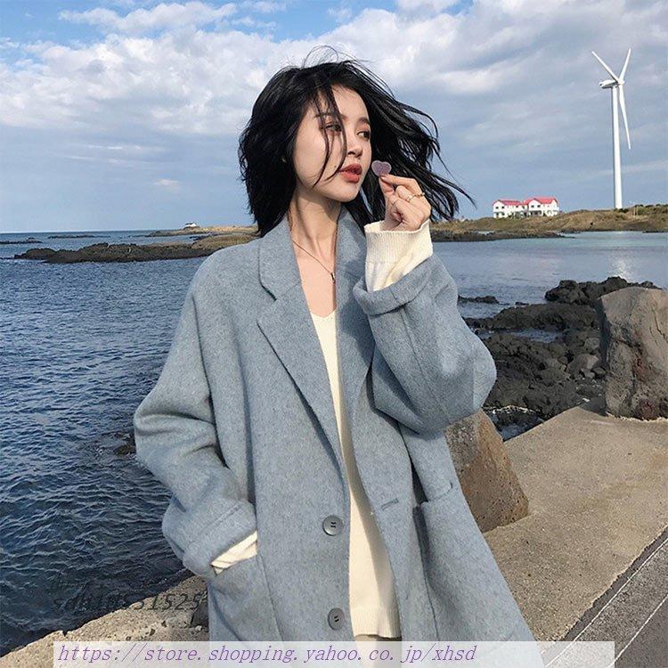 ラシャコート レディース ミディアム丈 水色 チェスターコート アウター ロングアウター 代 韓国風 ロングコート 暖かい ブルー 冬服 30代 厚手 お洒落 Sdh1d 奇跡の花 通販 Yahoo ショッピング