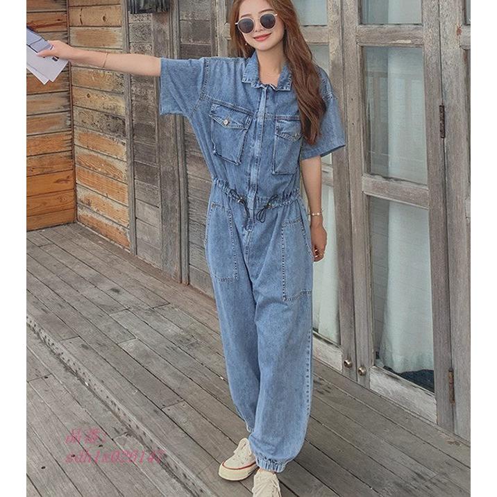 オールインワン レディース 夏 カジュアル 新作 夏服 コンビネゾン デニム 夏コーデ ワイドパンツ ウエストゴム ロングパンツ 韓国 ジャンプスーツ 大人可愛い Sdh1x 奇跡の花 通販 Yahoo ショッピング