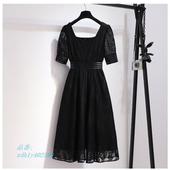 超目玉 12月 夏コーデ 夏物 21 夏 コンサバ レディース ワンピース レース レディース パフスリーブ 膝丈 レディース シック 21 半袖 透け感 夏 パフスリーブ おしゃれ スクエアネック レース シック 膝丈 ミドル丈 シースルー 新作 ワンピース チュニック