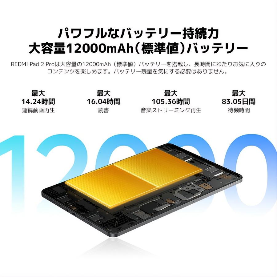 Xiaomi（シャオミ） REDMI Pad 2 Pro タブレット 12.1インチ 6GB+128GB