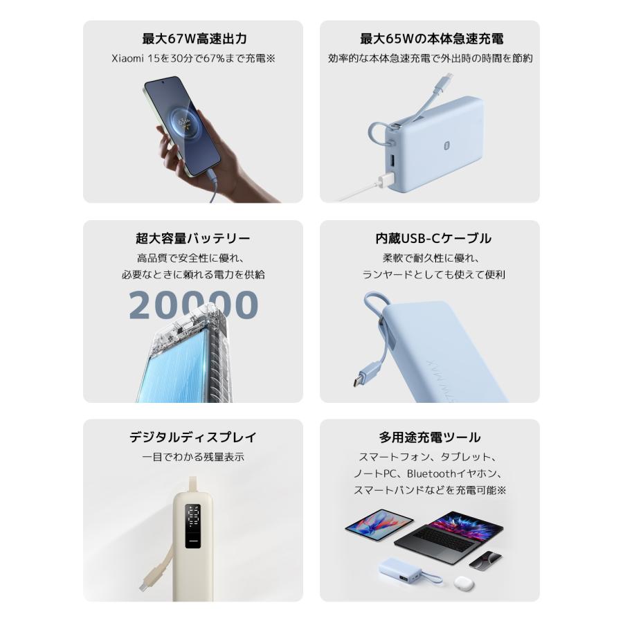 500円OFFクーポン 6/18 18:00〜6/23 0:00】Xiaomi 67W Power Bank