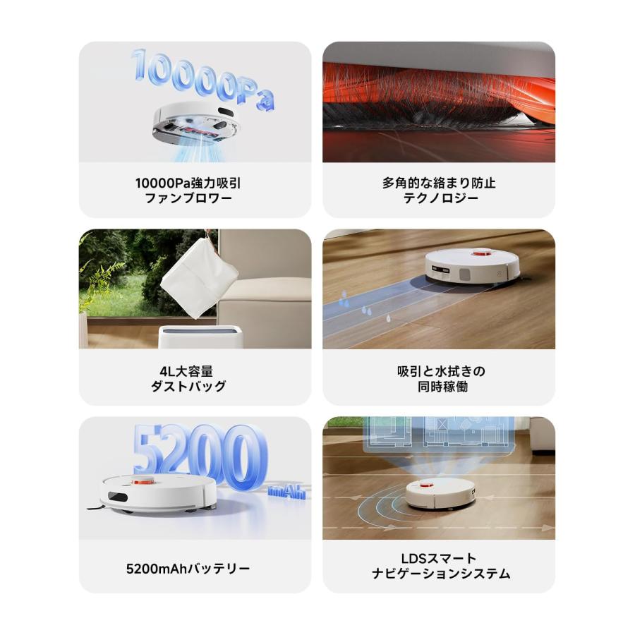 Xiaomi（シャオミ）ロボット掃除機 H40 【超小型｜90日間自動ゴミ収集