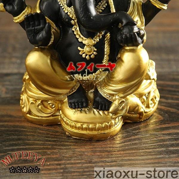 ガネーシャ インドの神様 ゴールド ブラック ガネーシャ像 象 ガネーシャ インドの神様 ゴールド ブラック ガネーシャ像 象
