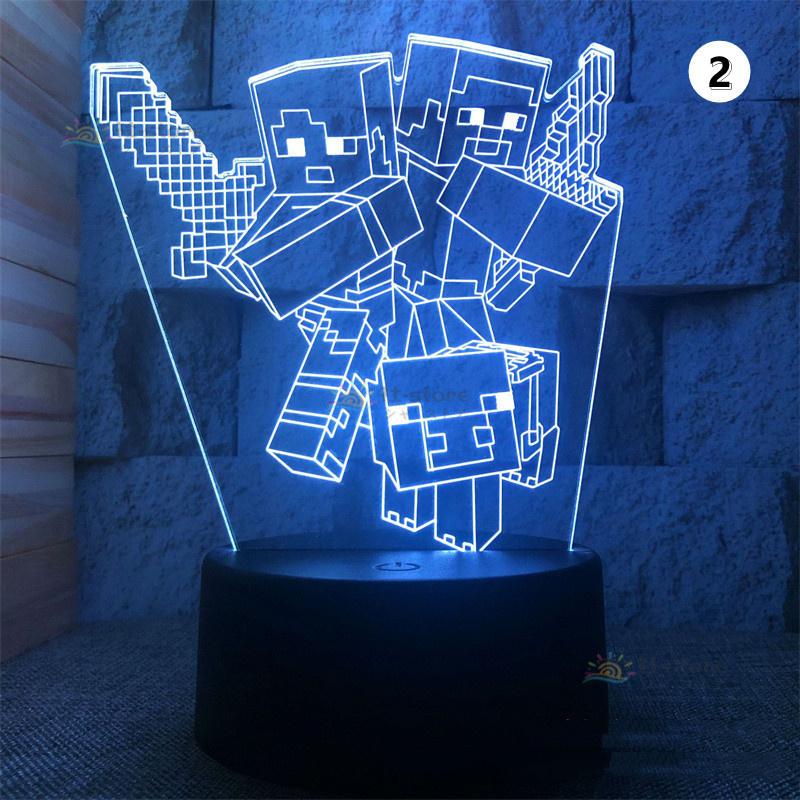 Minecraft led マインクラフト ライト マイクラグッズ USB給電 キャラクター ライト クリーパーおもちゃ 7カラーライト プレゼント 誕生日 ギフト 男の子 女の子｜xie-store｜03