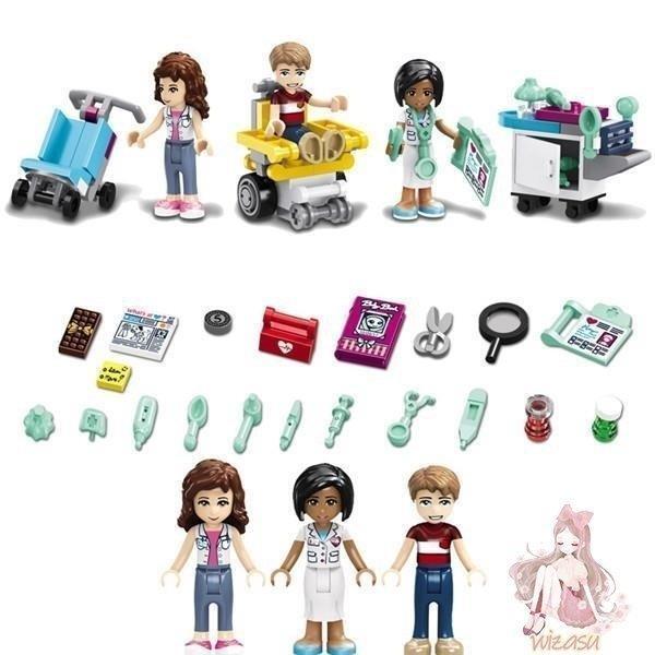 レゴブロック交換品 the girl 病院 救急車 医療器材 ビール ヘリコプター ブルー プレゼント 子供 女の子 教育 おもちゃ 知育玩具 レゴコスプレ｜xie-store｜05