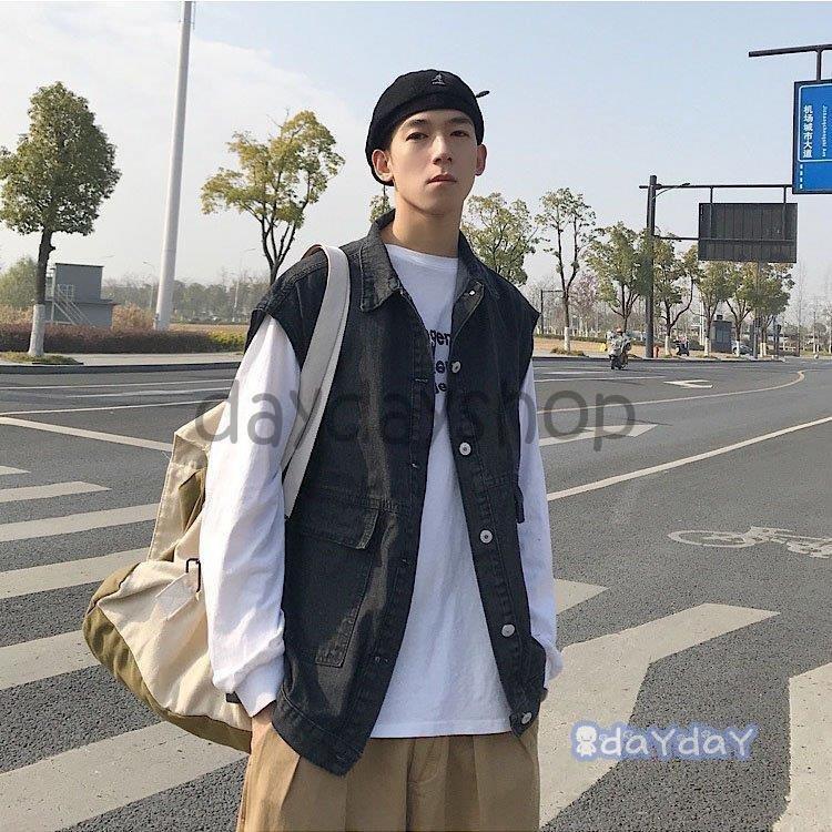 94 以上節約 デニムベスト メンズ 袖なしデニムジャケット お兄系 前開き Gジャン チョッキ レトロデニムアウター ノースリーブ 大きいサイズ ジレー 夏 カジュアル Bestdream Store