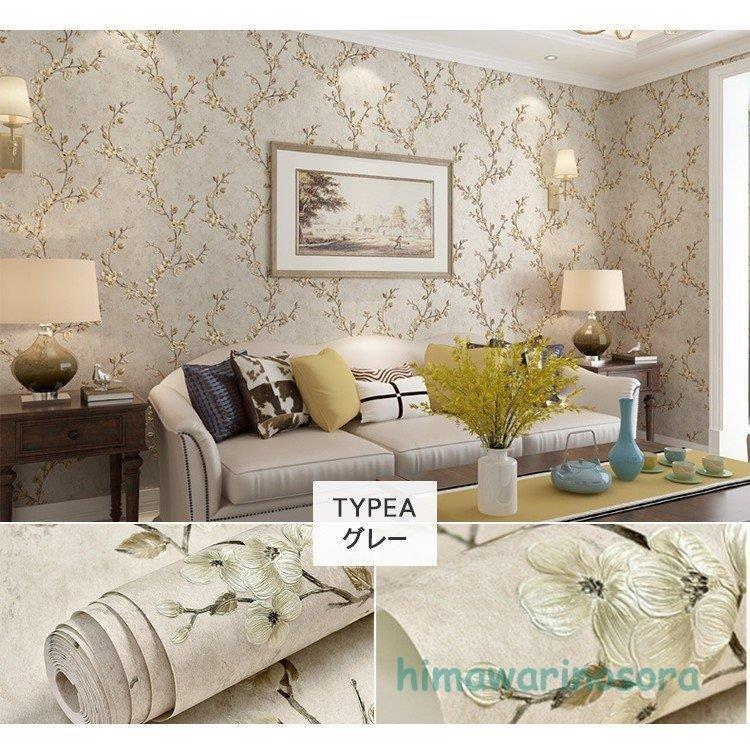 最新人気 壁紙 Diy リビング 生のり付き 豪華 花柄 シール壁紙 ナチュラル 柄 植物 おしゃれ 北欧 貼ってはがせる 壁紙 カラー Typea グリーン 04 5 Venouziou Gr