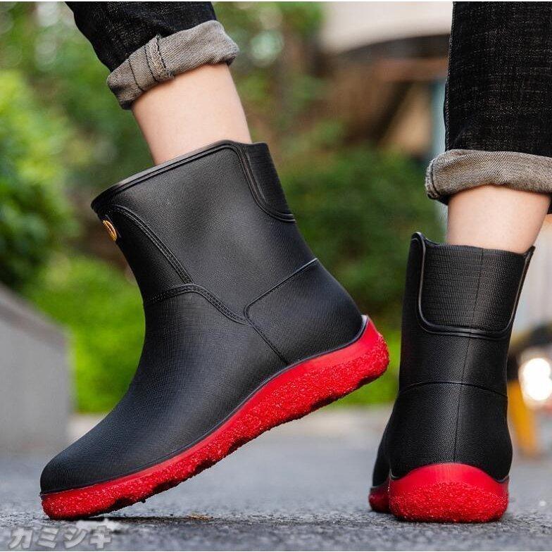 レインブーツ メンズ おしゃれ レインシューズ メンズ ショート ミドル丈 防水 雨 長靴 軽量 スニーカー風 防滑 梅雨 ラバーシューズ アウトドア 通勤 Nty4td5w87 Prosoindsas Com