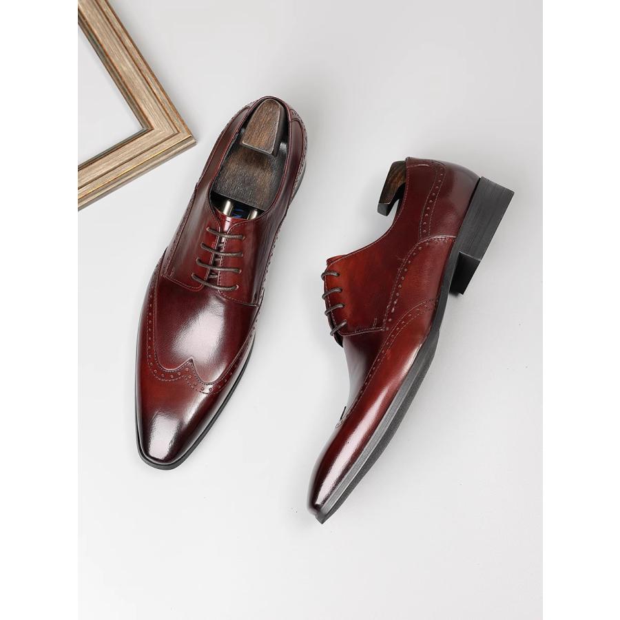 大人気♪再入荷 ♪新品定番メンズビジネスシューズ紳士靴 本革ウイング