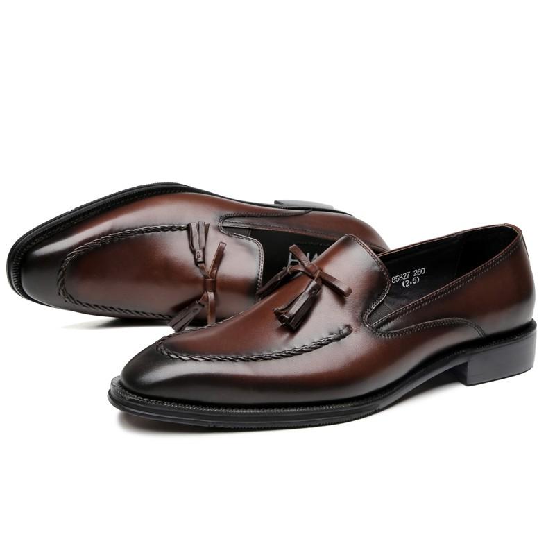 定番 メンズビジネスシューズ リボンタッセルローファー 紳士靴