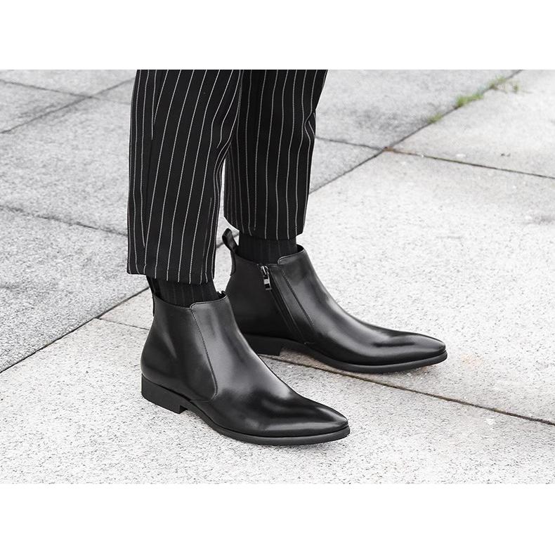 New☆人気 メンズショートブーツ 本革 レザー 牛革 ヨーロピアン