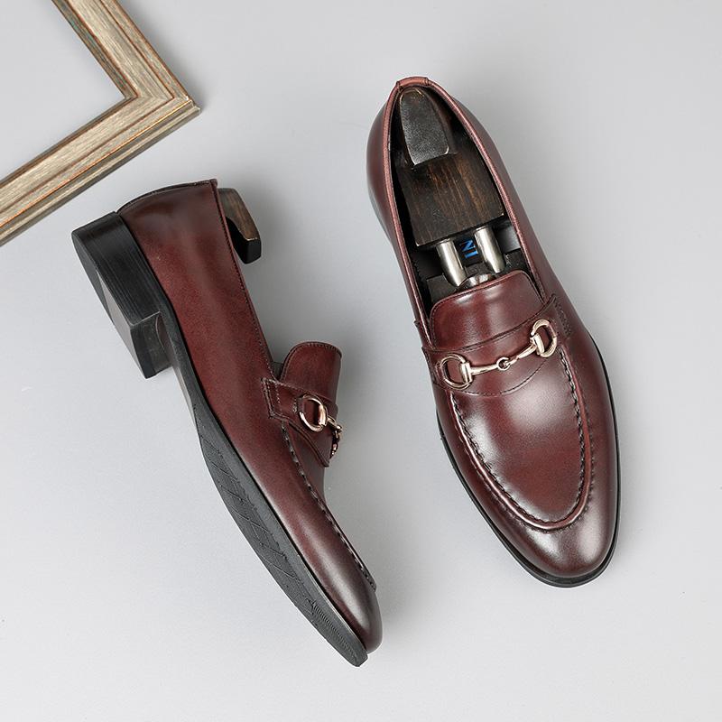 新作 メンズ ビジネスシューズ 紳士靴 本革 ビット ローファー