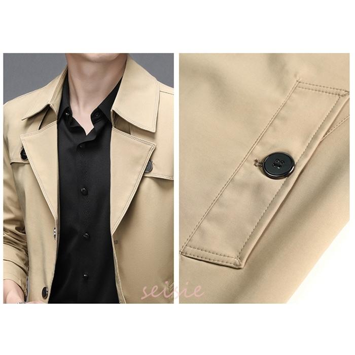 トレンチコート メンズ コート ビジネスアウター ジャケット かっこいい 細身 トレンチコート メンズファッション 無地 カジュアル 紳士服 秋作 新作 トレンチコート メンズ コート ビジネスアウター ジャケット