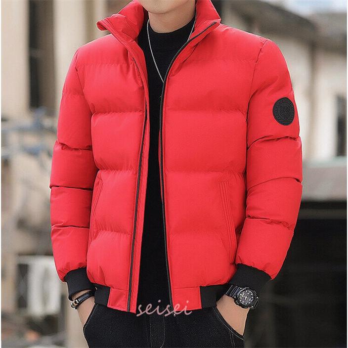 パーリーゲイツ ダウンジャケット ジップ ダウン 赤 チェック フード 中綿コート ダウンジャケット メンズ ショート丈 厚手 アウター