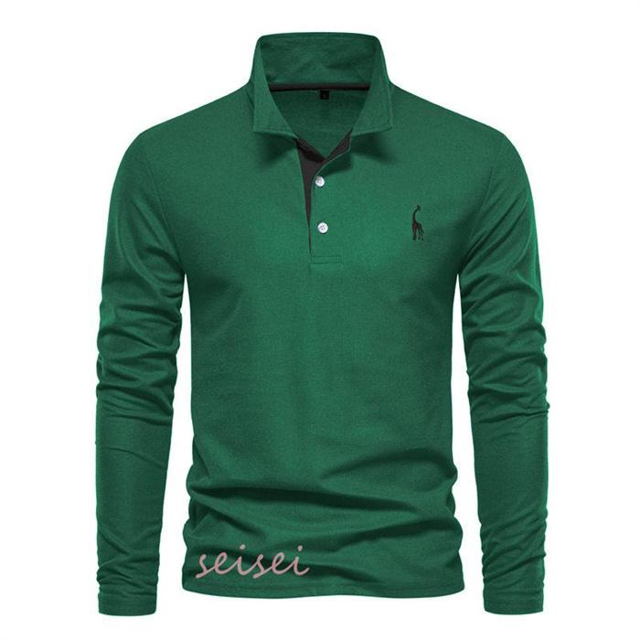 ポロシャツ メンズ ゴルフシャツ 長袖 Tシャツ 刺繍 カジュアル